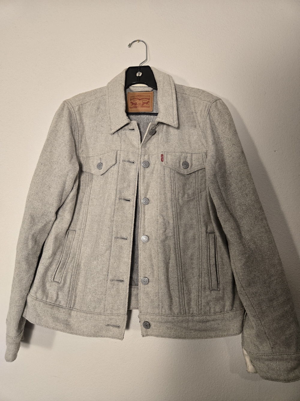 Levi's Men's Light Gray Wool-Blend Trucker Jacket
